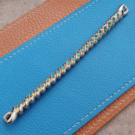 Womens Bretton 12k Gold-Filled Rhinestone Art Deco 1940s Vintage Watch Band