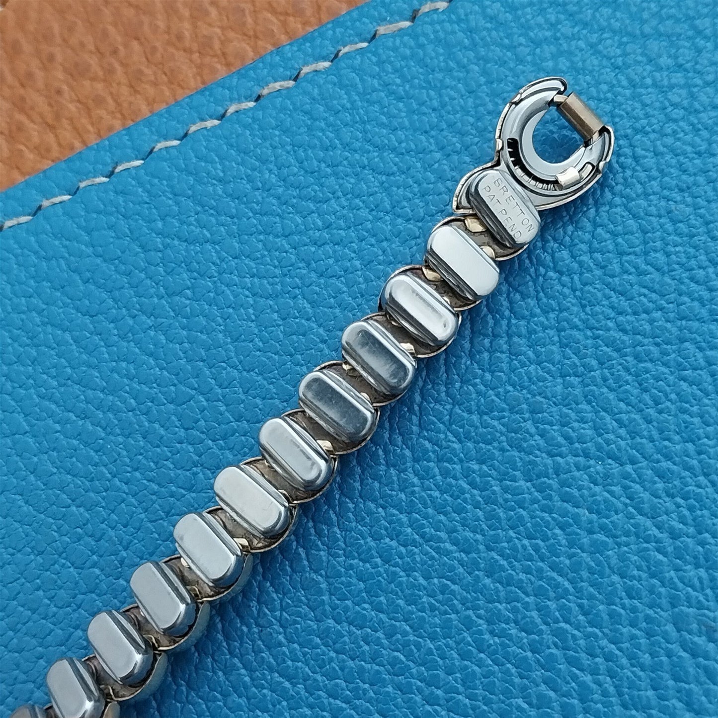 Womens Bretton 12k Gold-Filled Rhinestone Art Deco 1940s Vintage Watch Band