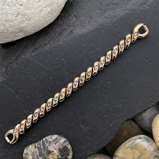 Ladies Bretton 12k White & Yellow Gold-Filled Unused 1940s Vintage Watch Band