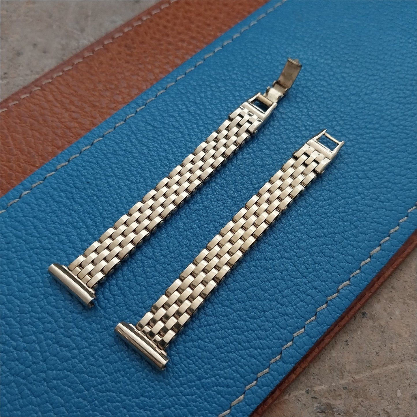 Ladies Duchess 12k Gold-Filled Basketweave Mesh Unused 1940s Vintage Watch Band