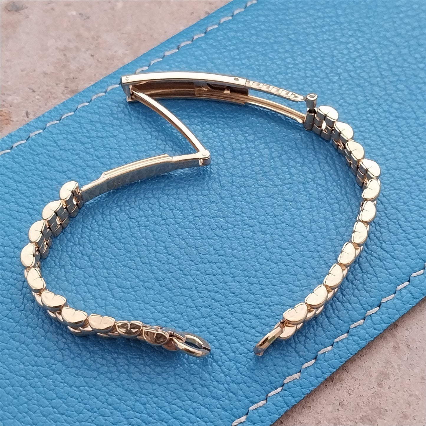 Gemex Ladies Rice Beads Gold-Filled 1950s Vintage Cocktail Watch Band