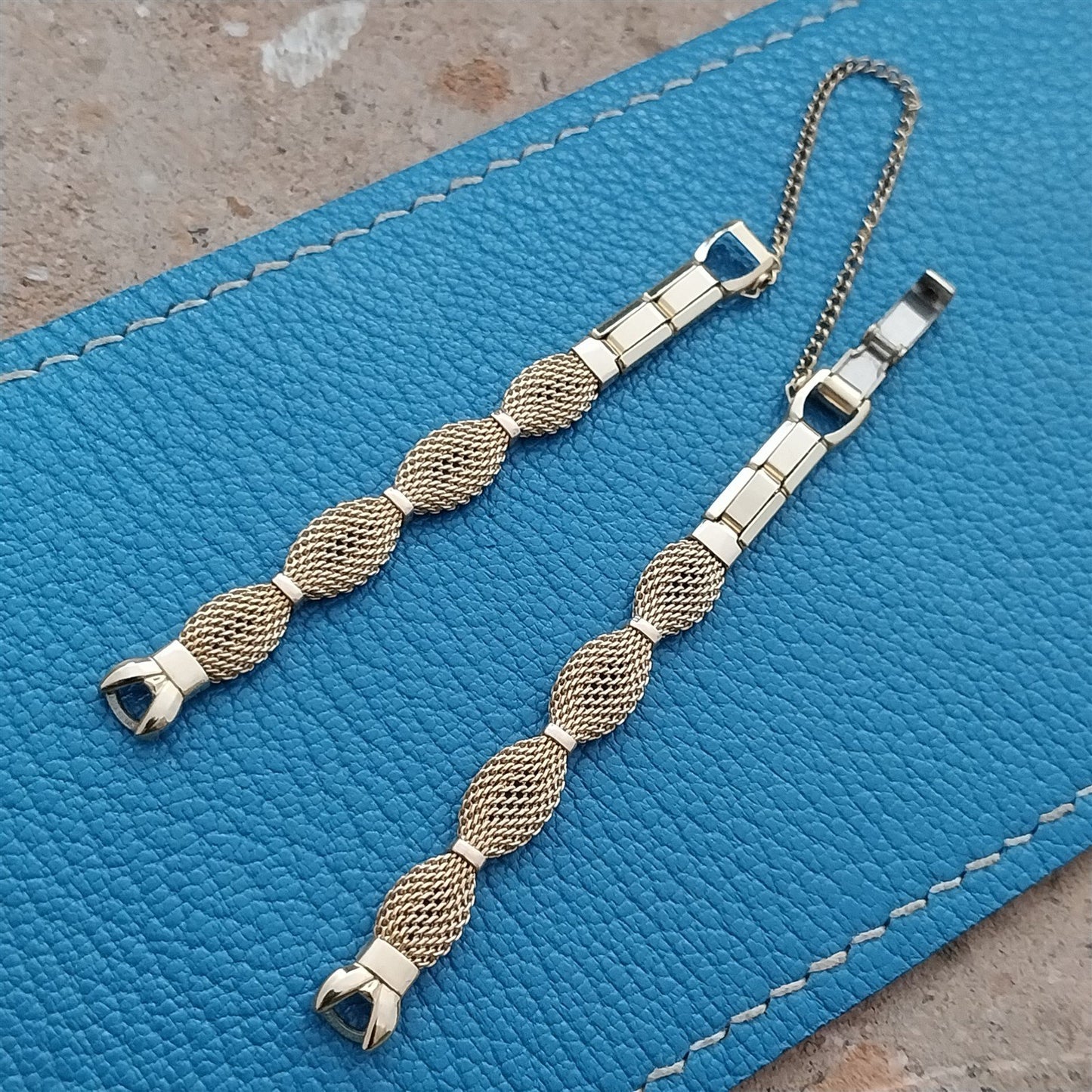 Ladies 10k Gold RGP Mesh Speidel Golden Bow 1960s Cocktail Watch Band