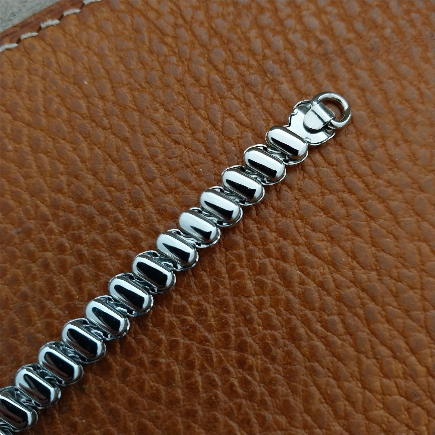 White Gold-Filled Ladies Expansion Long NOS 1950s Cocktail Watch Band
