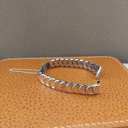 1/2" White Gold-Filled Kreisler Coin-Link Ladies Unused 1950s Vintage Watch Band