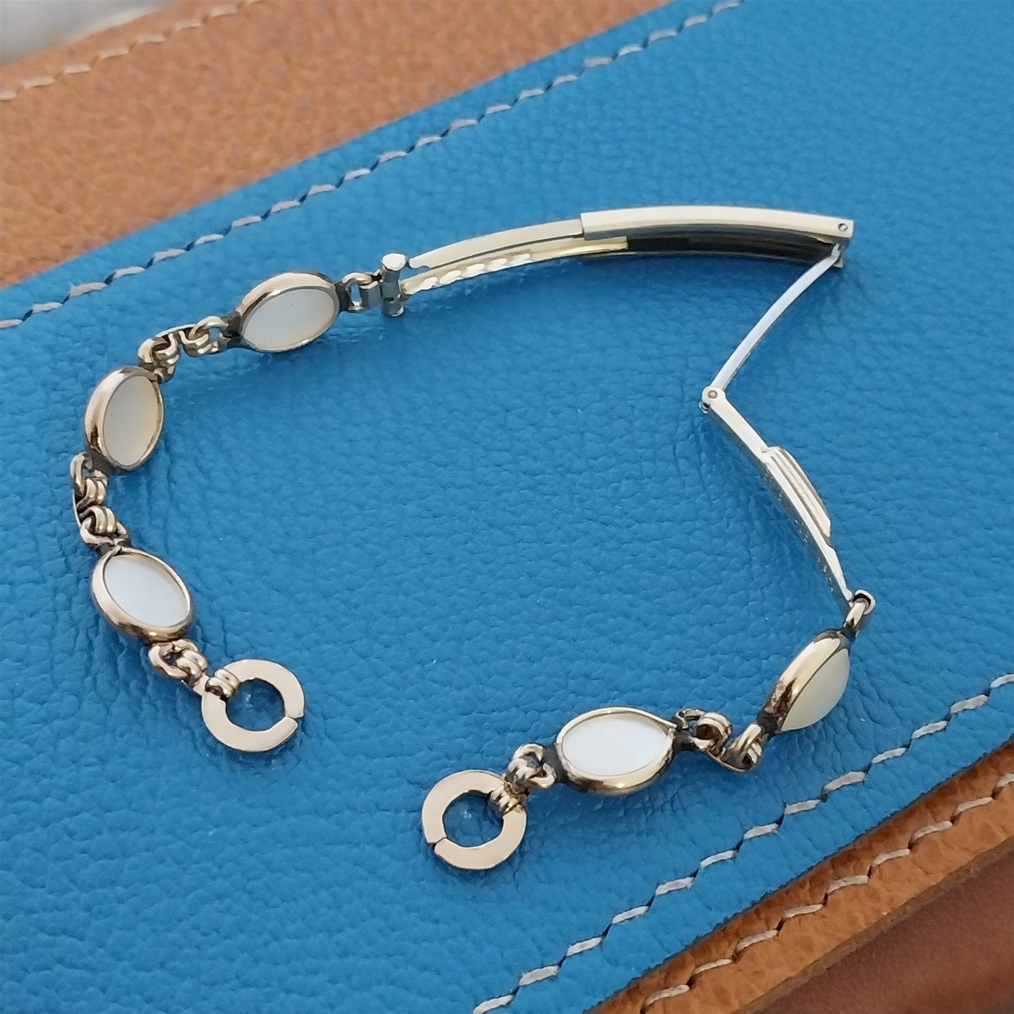 10k Gold-Filled Mother of Pearl Ladies Unused 1960s Vintage Watch Band