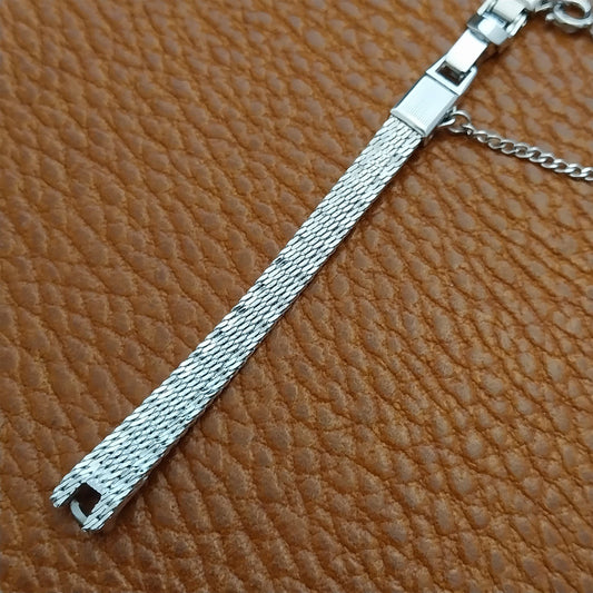 Ladies 10k White Gold-Filled Mesh Champion MCM 1960s Unused Vintage Watch Band