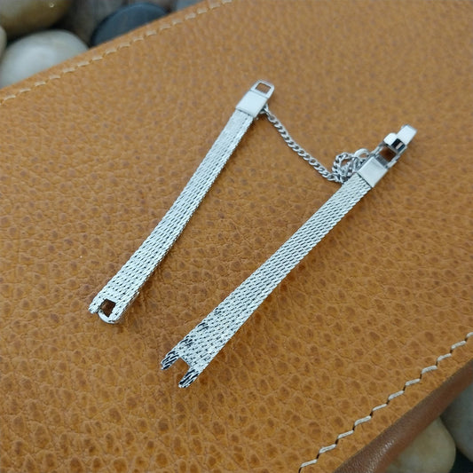 Ladies 10k White Gold-Filled Mesh Champion MCM 1960s Unused Vintage Watch Band