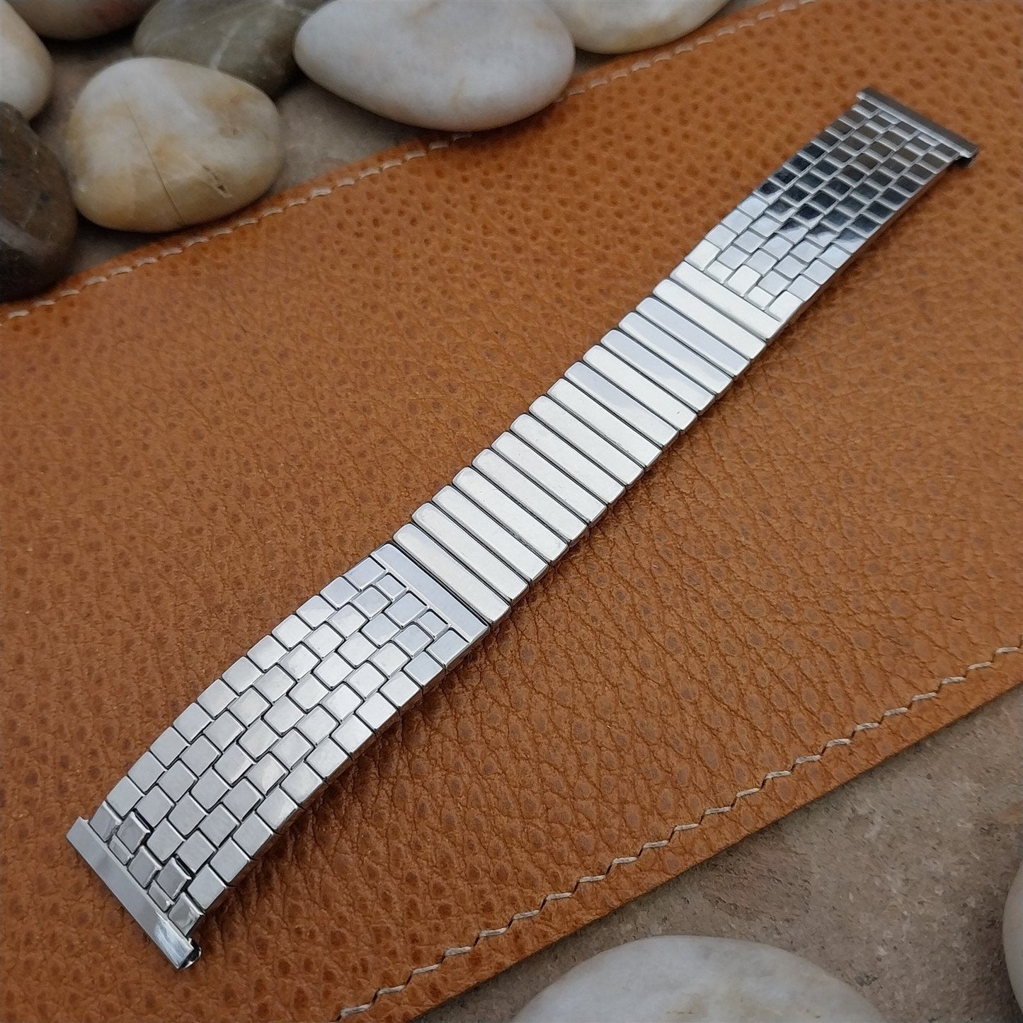 19mm 18mm Brick Link JB Champion Stainless Steel Unused 50s Vintage Watch Band