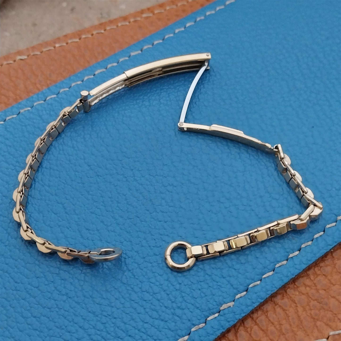 1960s Ladies 12k Yellow Gold-Filled Gemex Unused Vintage Cocktail Watch Band