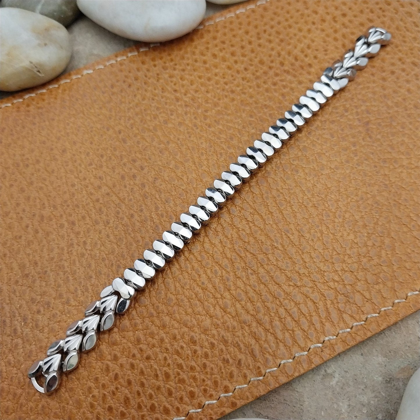 Vintage Ladies White Gold-Filled Gemex Single Lug Unused 50s Cocktail Watch Band