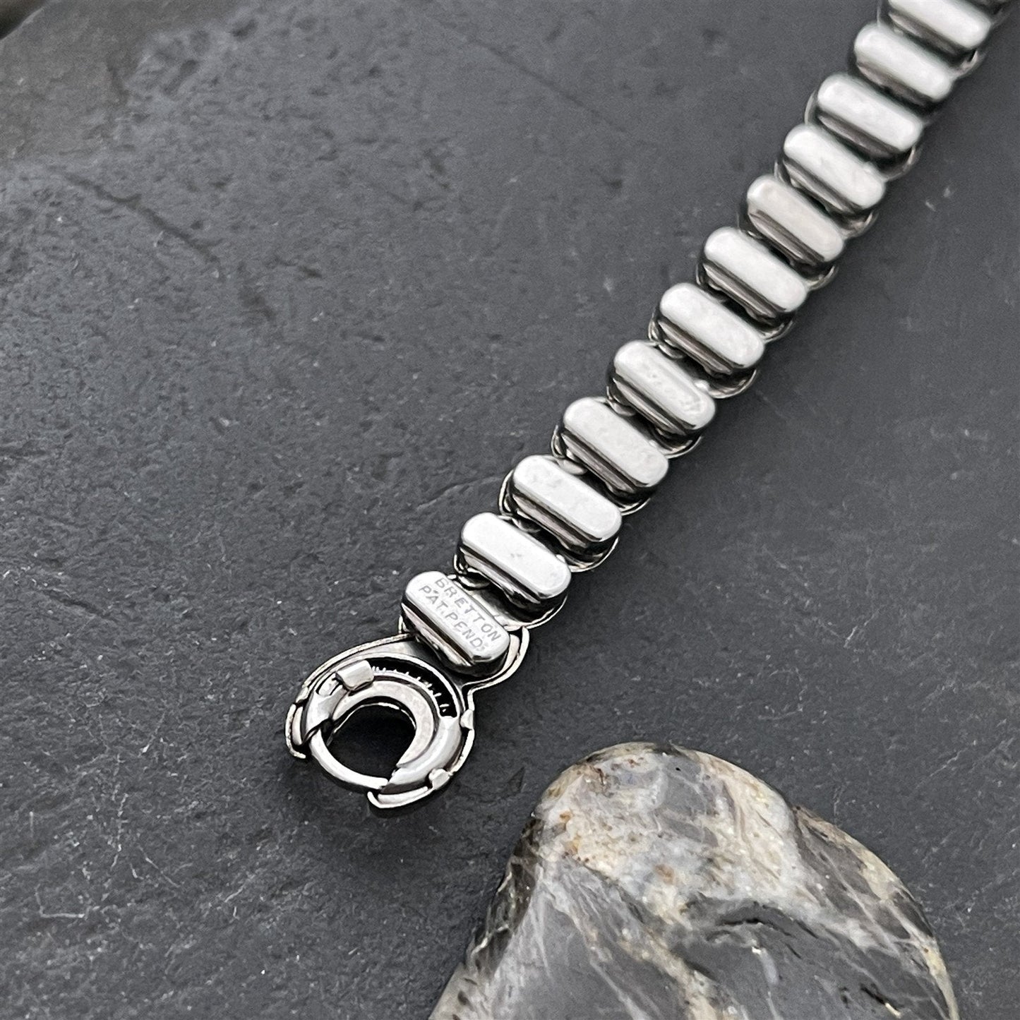 White Gold-Filled & Rhinestone Ladies Bretton Unused 1940s Vintage Watch Band