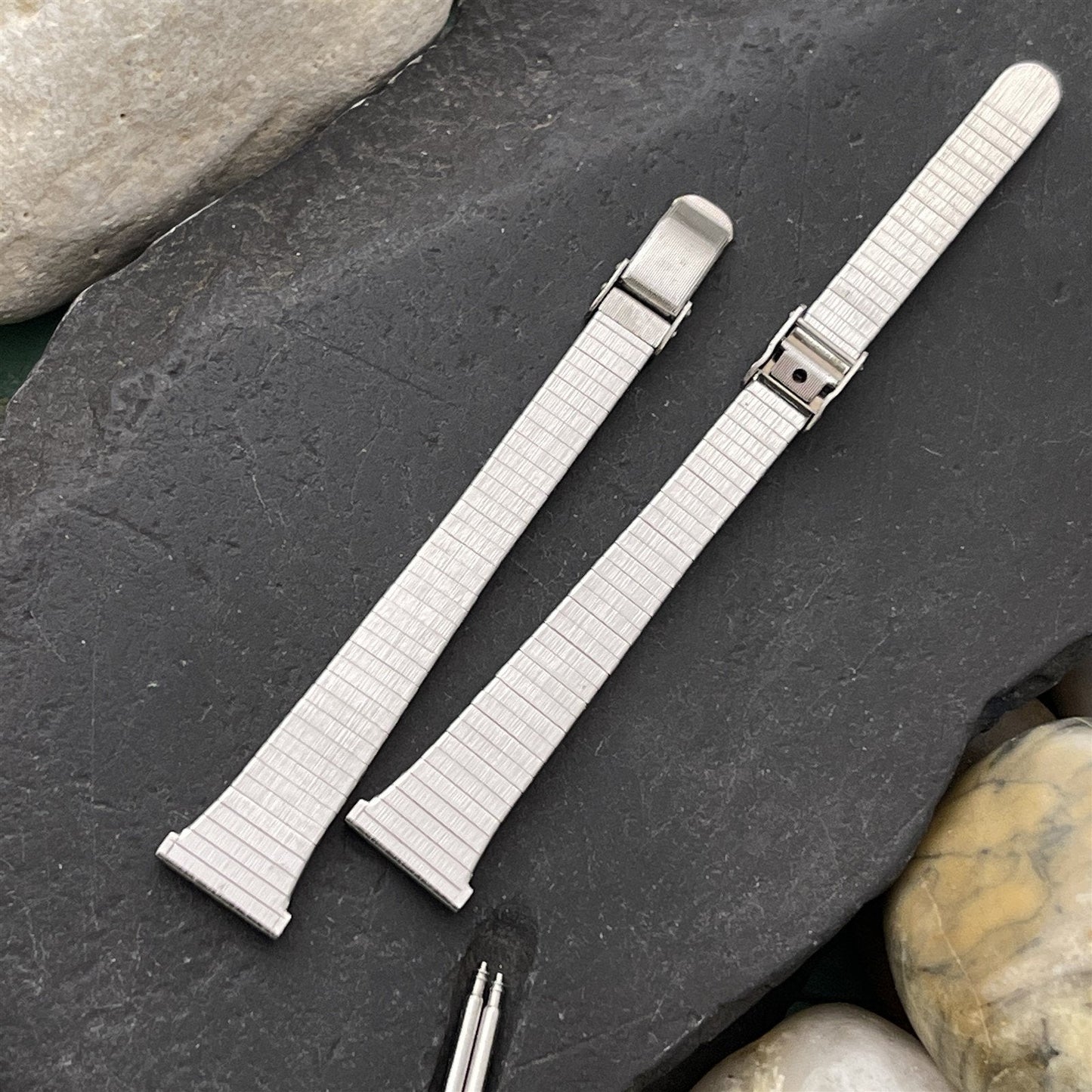 1/2" White Gold RGP 2 piece Kestenmade Ladies Unused 1970s Vintage Watch Band