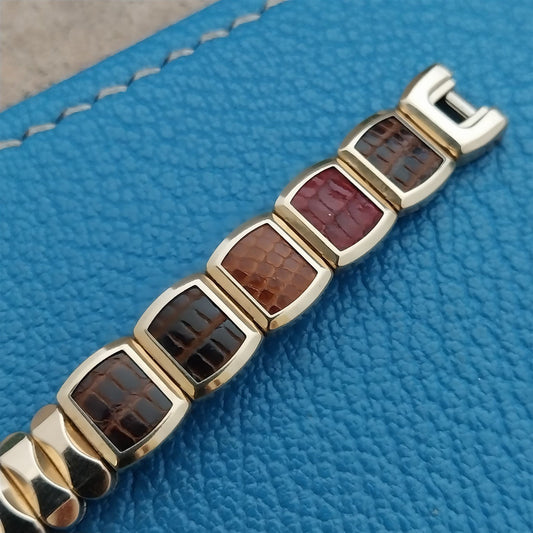Gold-Filled & Lizard JB Champion Unused 1950s Cocktail Watch Band