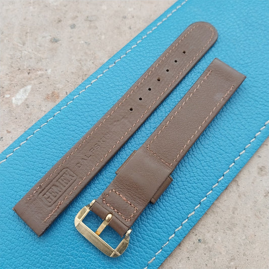 5/8" Gemex Long Brown Calfskin Single-Keeper 1950s Unused Vintage Watch Strap