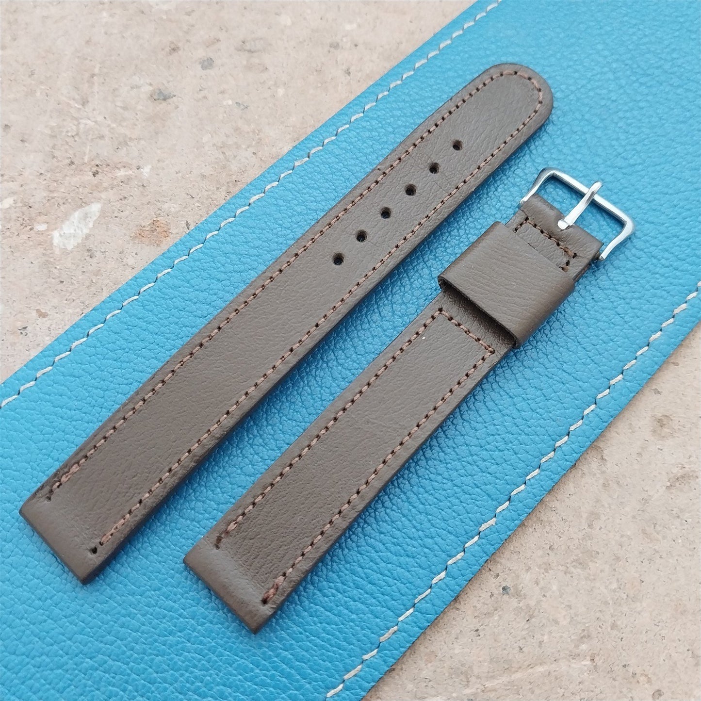 5/8" Long Saddle Leather ORD A-11 1950s Unused Watch Strap & Elgin Buckle