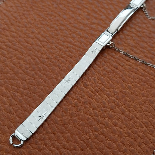 Ladies White Gold-Filled Downing Starburst 1960s Unused Vintage Watch Band