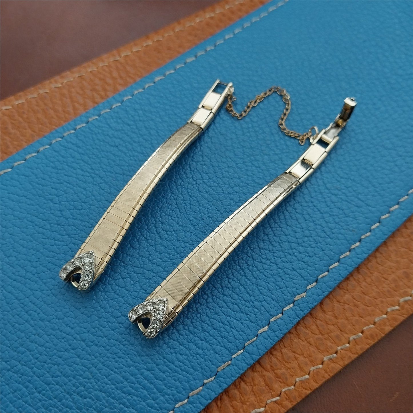 Ladies Gold-Fill Rhinestone JB Champion Unused 1960s Vintage Cocktail Watch Band