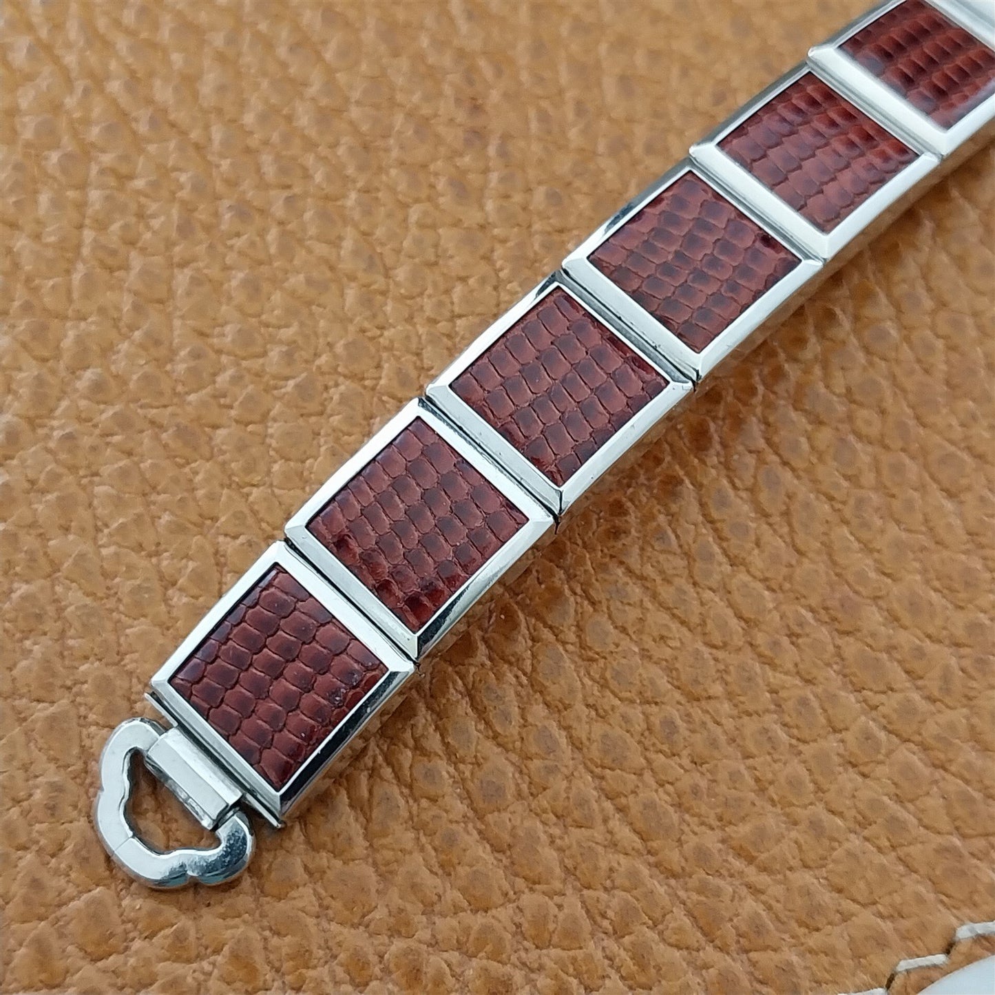 MCM Ladies White Gold-Filled & Brown Lizard Speidel Unused Vintage Watch Band