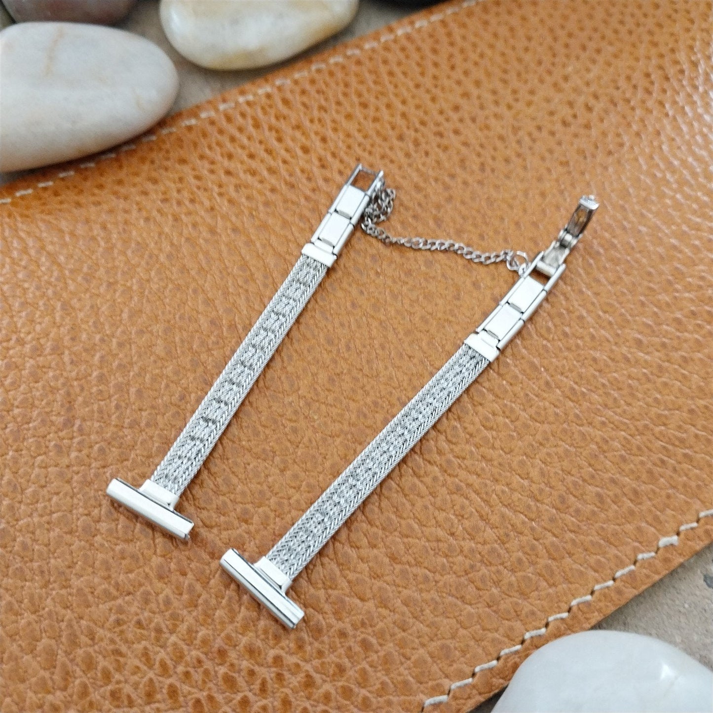 1/2" White Gold-Filled Mesh JB Champion Ladies Unused 1960s Vintage Watch Band