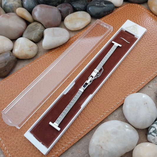 1/2" White Gold-Filled Mesh JB Champion Ladies Unused 1960s Vintage Watch Band