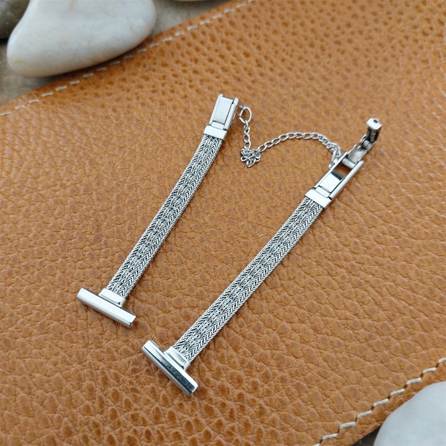 1/2" White Gold-Filled Mesh JB Champion Ladies Unused 1960s Vintage Watch Band