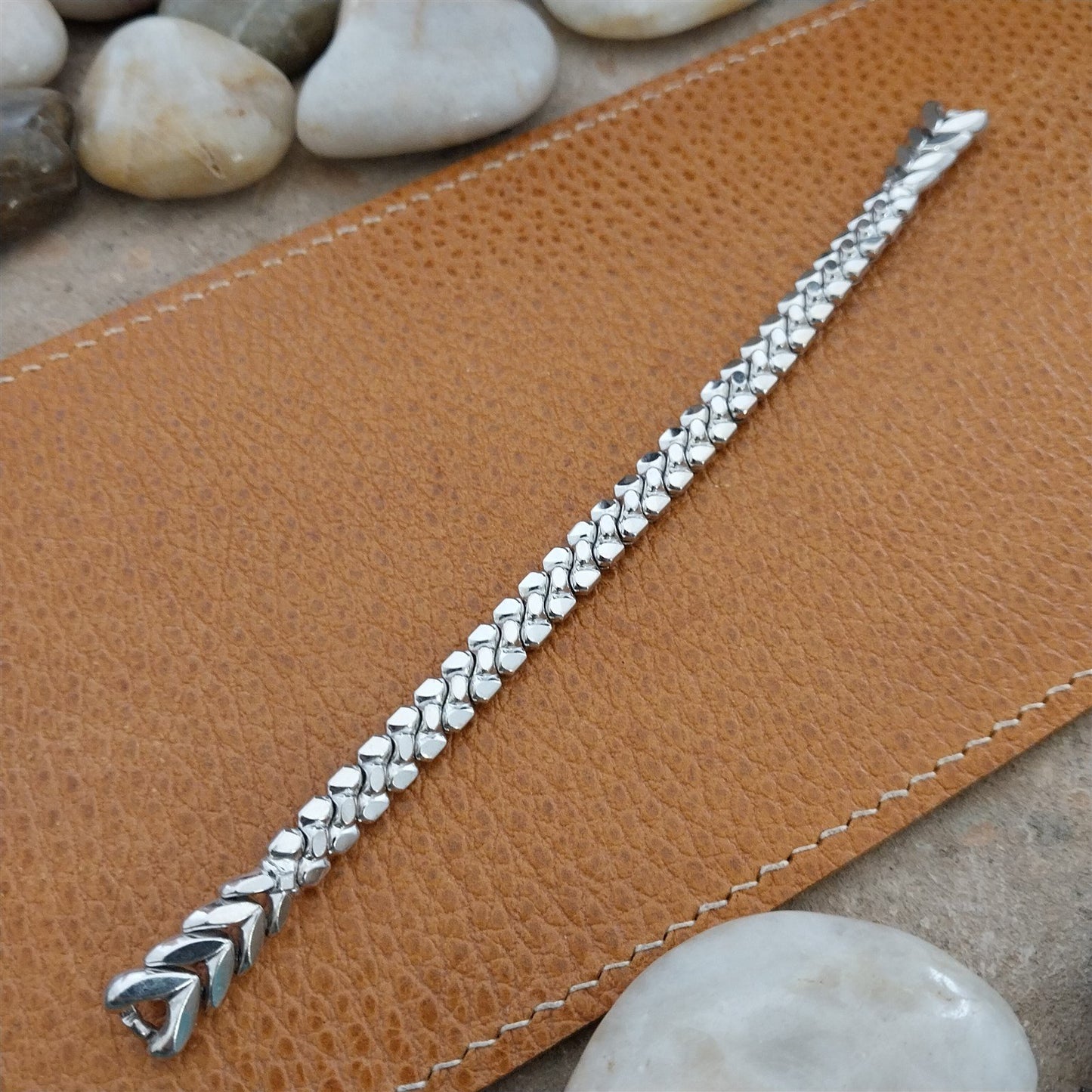 Ladies White Gold-Filled Long Speidel Golden Harvest Unused Vintage Watch Band