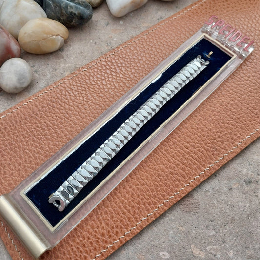 1950s Ladies White Gold-Filled Speidel Wide Unused Vintage Cocktail Watch Band