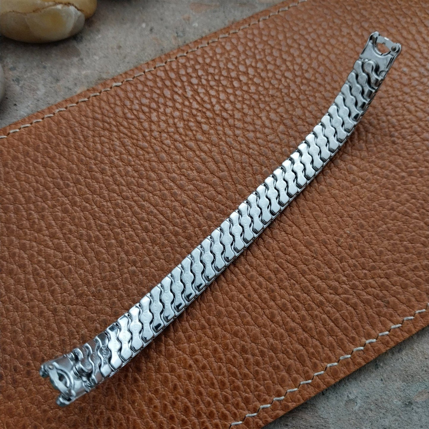 1950s Ladies White Gold-Filled Speidel Wide Unused Vintage Cocktail Watch Band