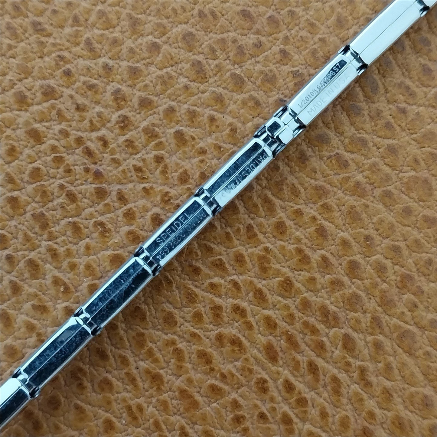 White Gold-Fill & Rhinestone Ladies Single-Lug Speidel Unused Vintage Watch Band