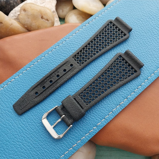 18mm 1970s Vintage Skindiver Black Golay Playa Swiss Unused nos Watch Band