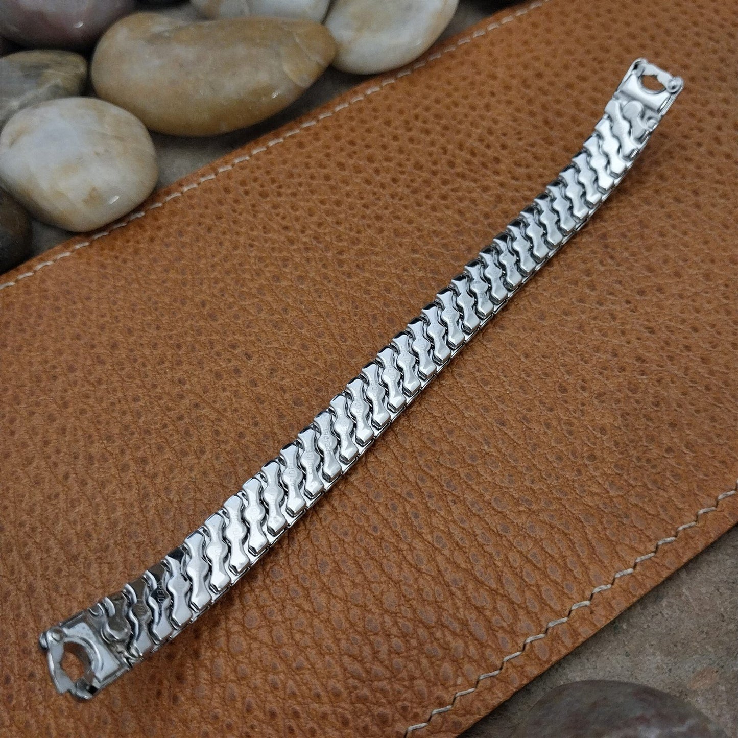 1950s 10k White Gold-Filled Wide Ladies Speidel Unused Vintage Watch Band