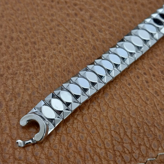 10k White Gold-Filled Wide Ladies Speidel 1950s Unused Vintage Watch Band