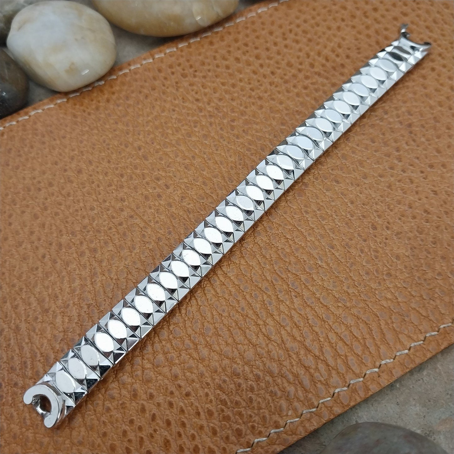 10k White Gold-Filled Wide Ladies Speidel 1950s Unused Vintage Watch Band