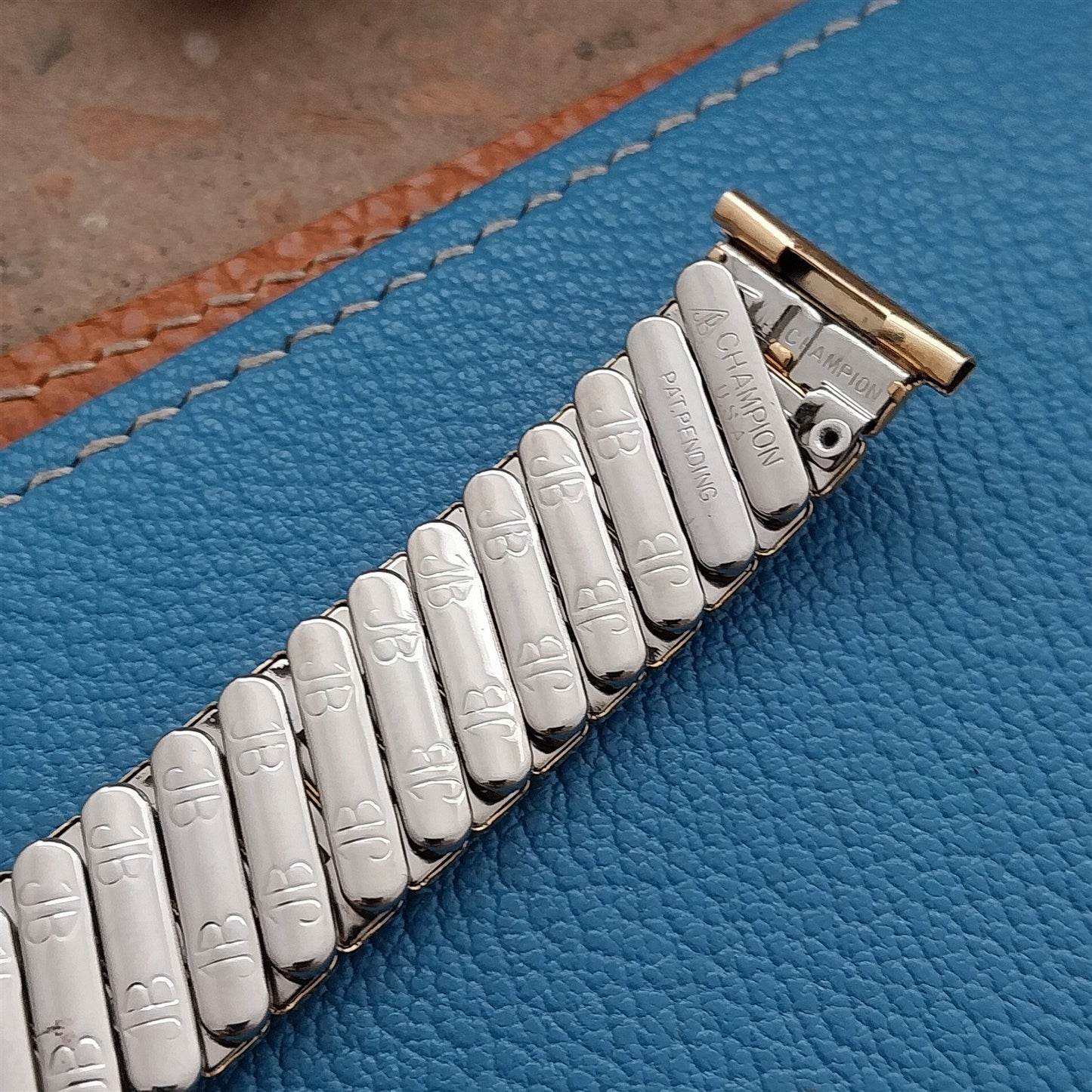 JB Champion Chesterfield Gold-Filled& Lizard Unused 1950s nos Vintage Watch Band