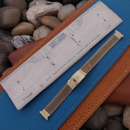 1920s 14k Yellow Gold-Filled Ladies Filigree Mesh Unused Vintage Watch Band