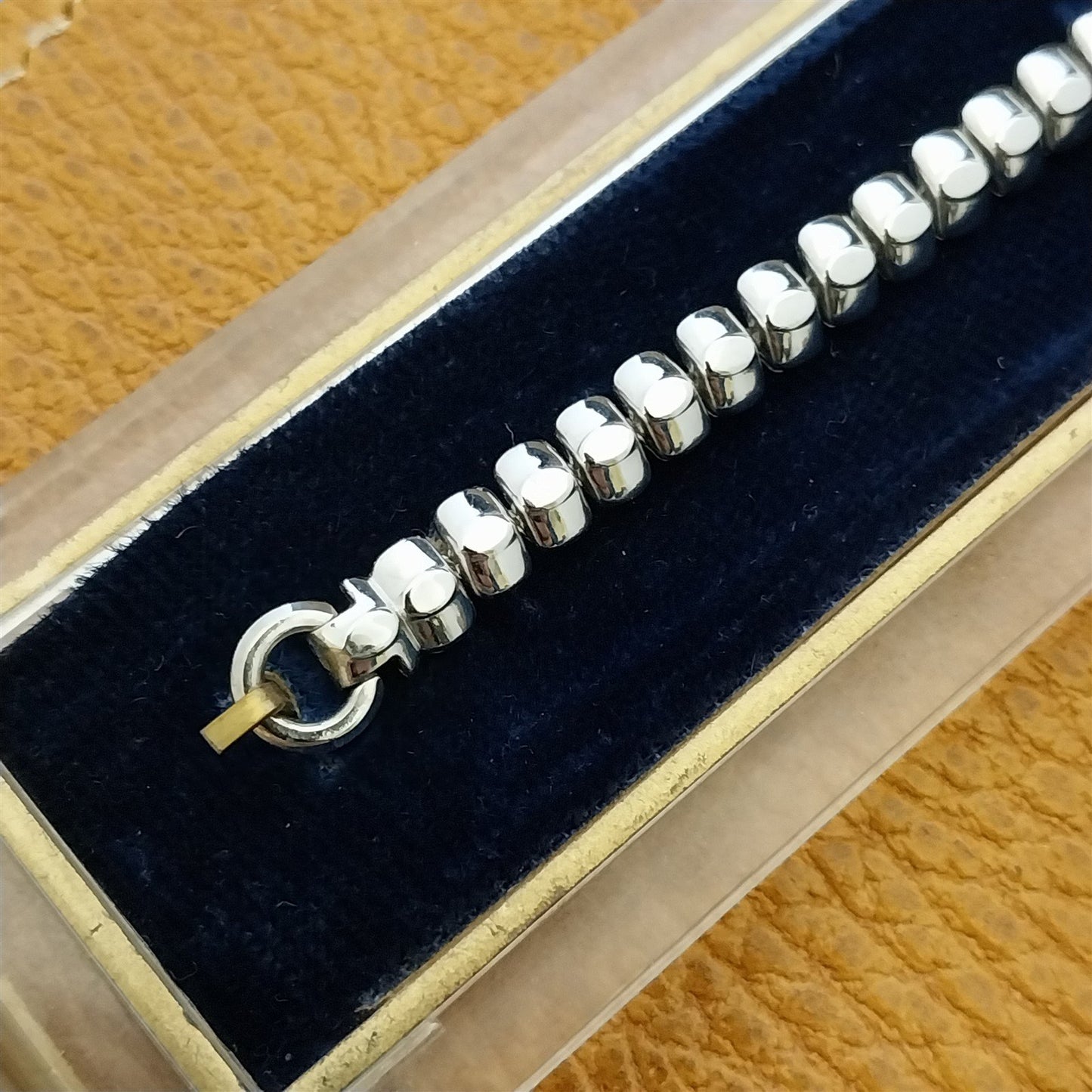 1950s 10K White Gold-Filled Speidel Rain Drop Ladies Unused Vintage Watch Band