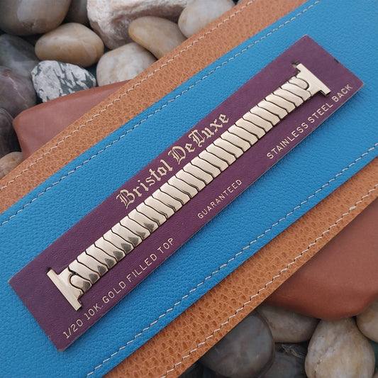 15mm 18mm 19mm Bristol 10k Gold-Fill Expansion Unused 1950s Vintage Watch Band