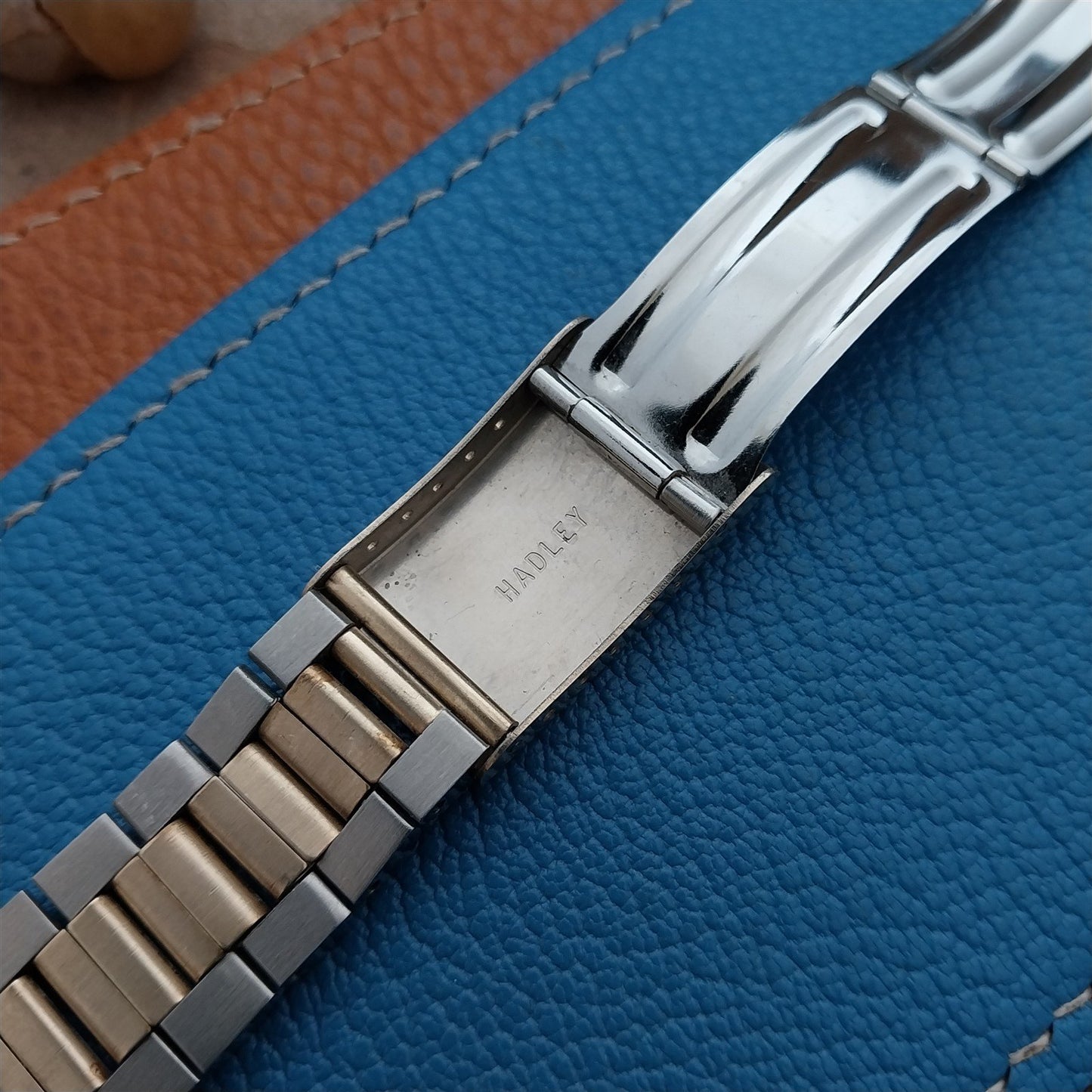 19mm President Link Gold-Fill & Stainless Baldwin Unused 70s Vintage Watch Band