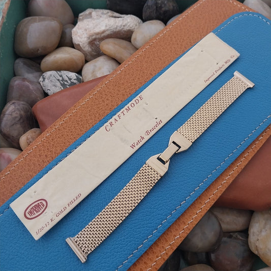 5/8" 12k Gold-Filled Mesh Craftmode USA Unused 1950s Vintage Watch Band