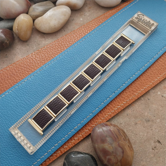 10k Gold Filled & Lizard Speidel Floating Link Unused 1955 Vintage Watch Band