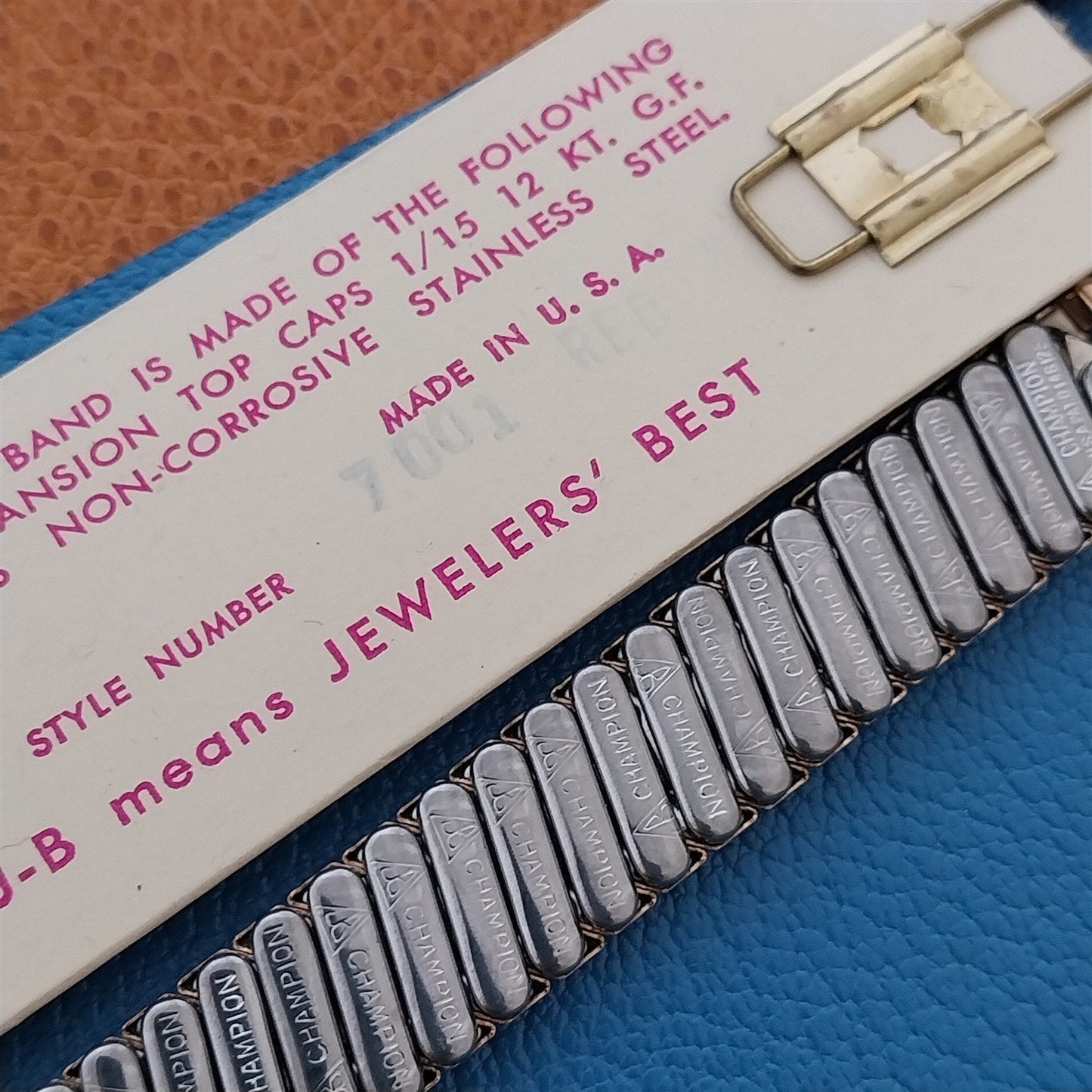 5/8" 12k Rose Gold-Filled Expansion JB Champion Unused 1950s Vintage Watch Band