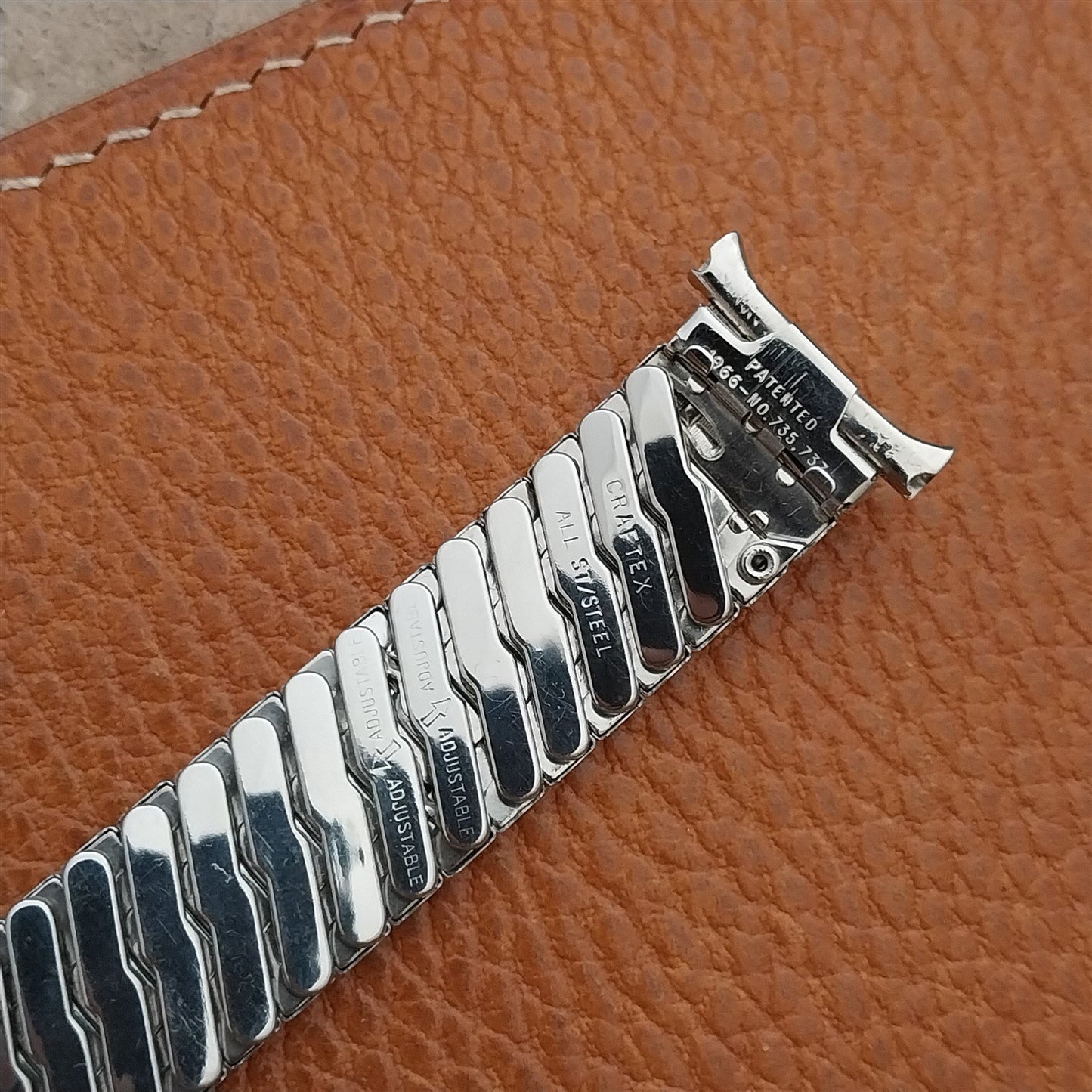 18mm 19mm 1960s-1970s Stainless Steel Baldwin nos Unused Vintage Watch Band