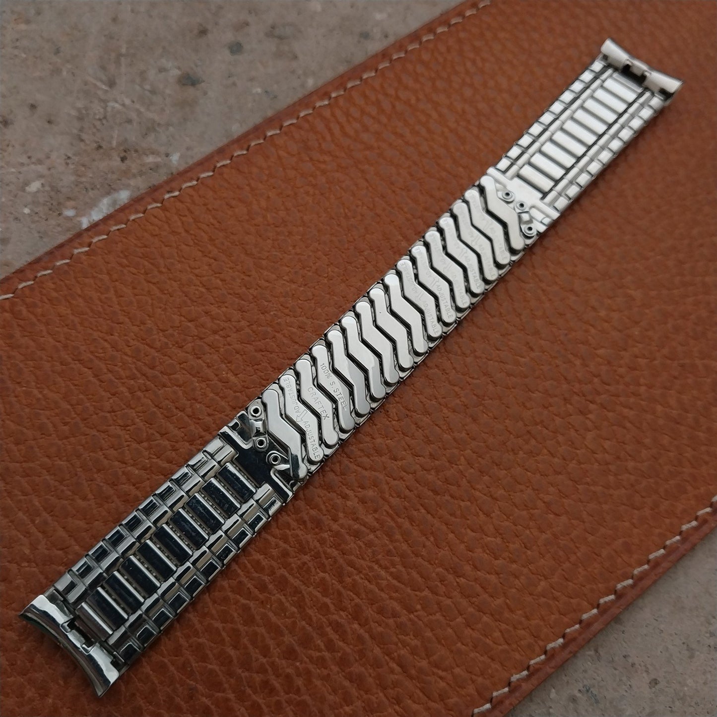 17.2mm Stainless Steel nos 1960s Expansion Craftex Unused nos Vintage Watch Band