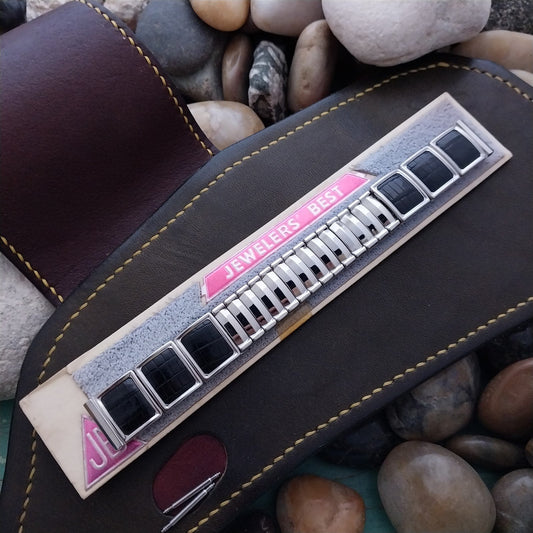 5/8" JB Champion Stainless Steel & Lizard Unused nos 1950s Vintage Watch Band