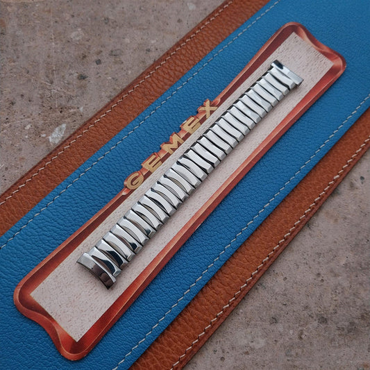 17.2mm Gemex Short Stainless Steel Expansion Unused 1950s Vintage Watch Band
