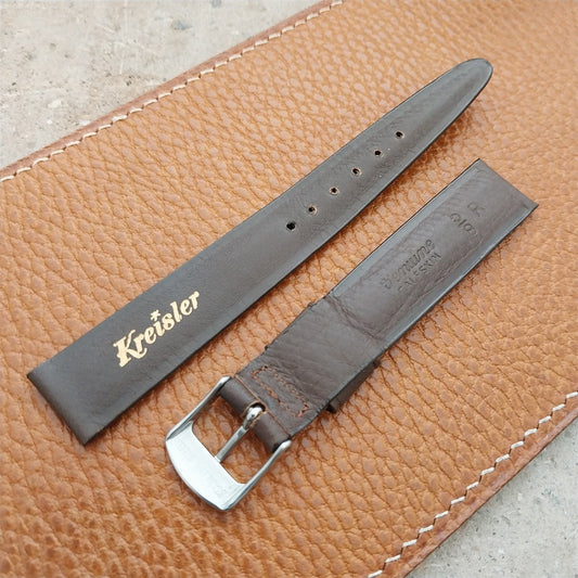 5/8" Kreisler Trapeze Tapered Brown Saddle Leather Unused Vintage Watch Band
