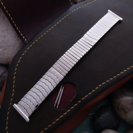 1960 10k White Gold Filled Florentine Riptide Speidel Unused Vintage Watch Band