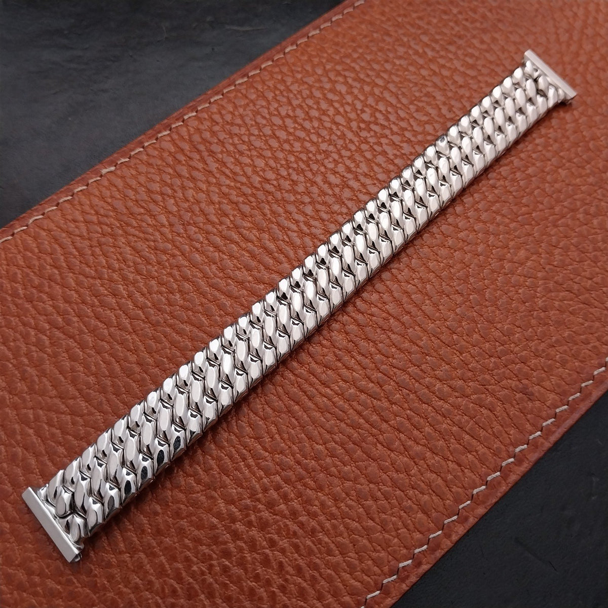 5/8" White Gold-Filled Speidel Golden Templar 1950s Vintage Watch Band