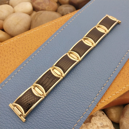 19mm 18mm 16mm 1950s Speidel Gold-Filled & Lizard MCM Unused Vintage Watch Band
