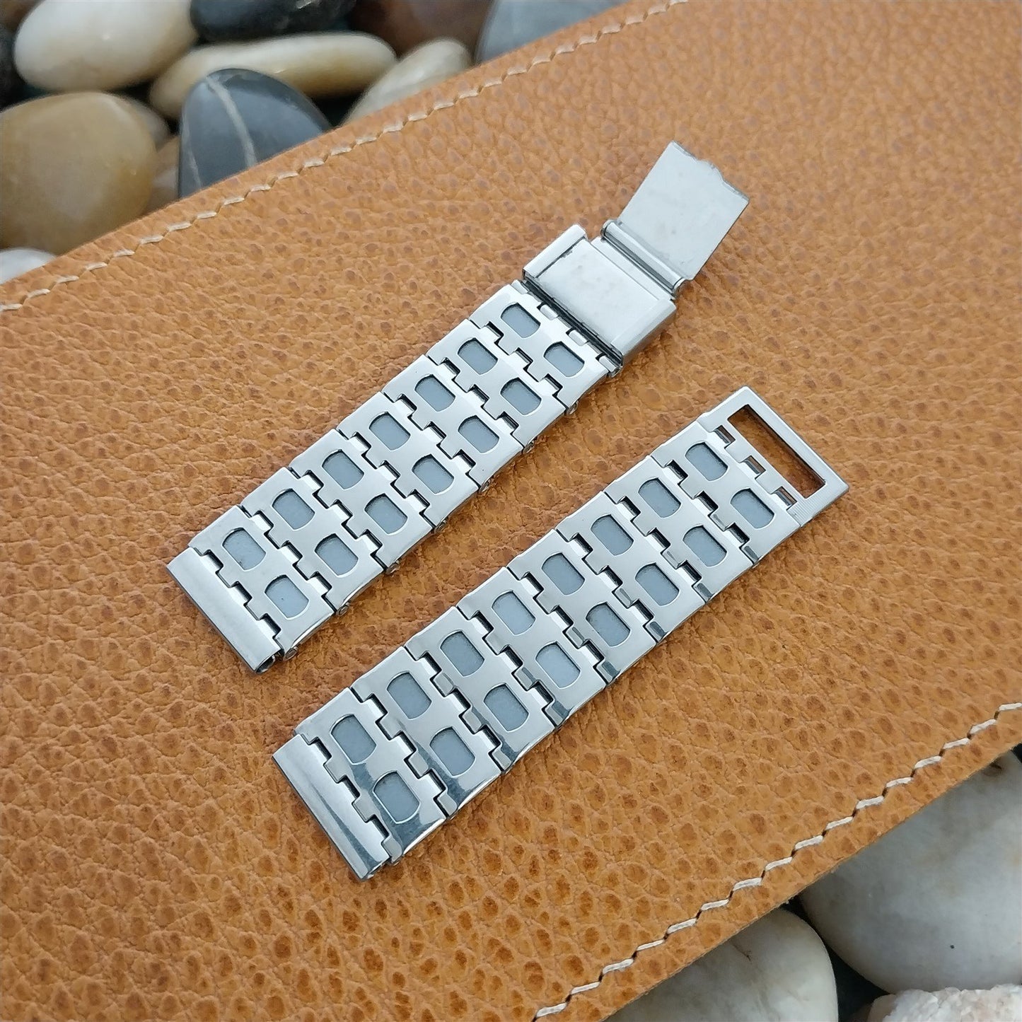 17.2mm Timex TX Stainless Steel & Silver Gray Mens Unused Watch Band